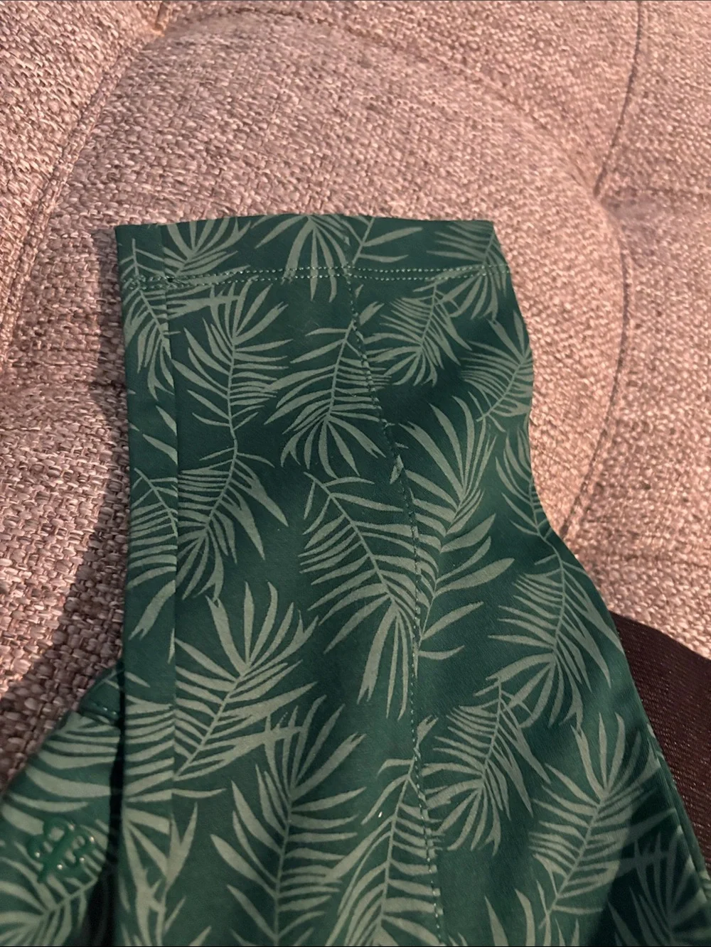 BetaBrand Green Leaf-Print stretch pull up Pants 26” inseam